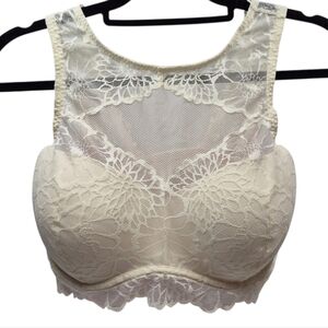 Victoria's Secret PINK Lace Bralette Women's Size Large DD Cream